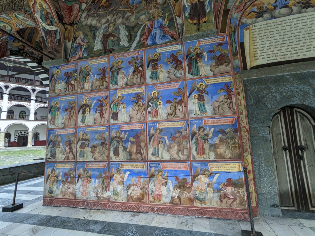 リラの僧院のフレスコ画壁面