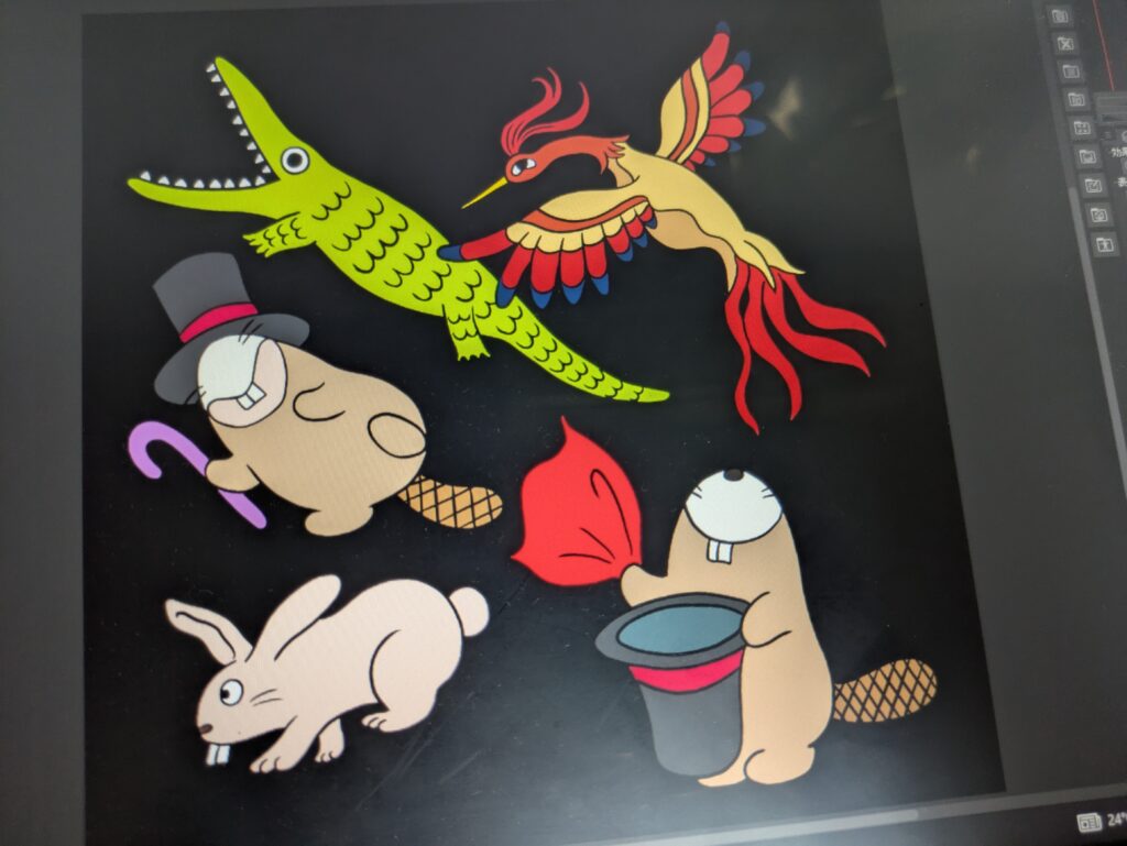 手品師の線アリのイラスト