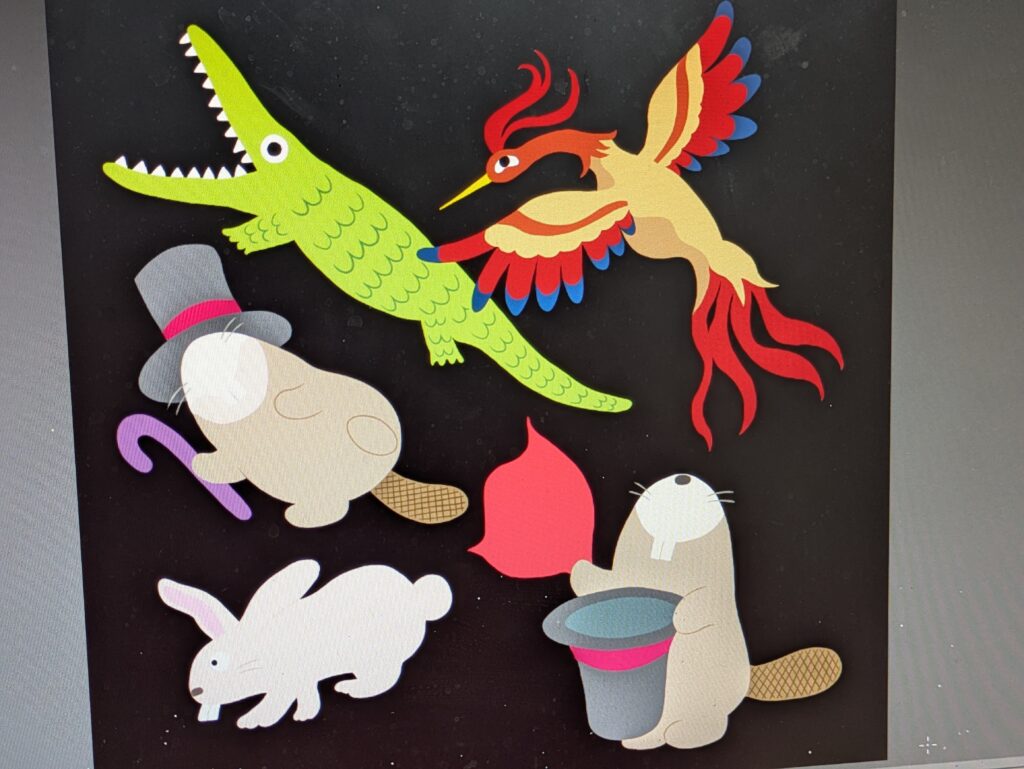 手品師の線なしのイラスト