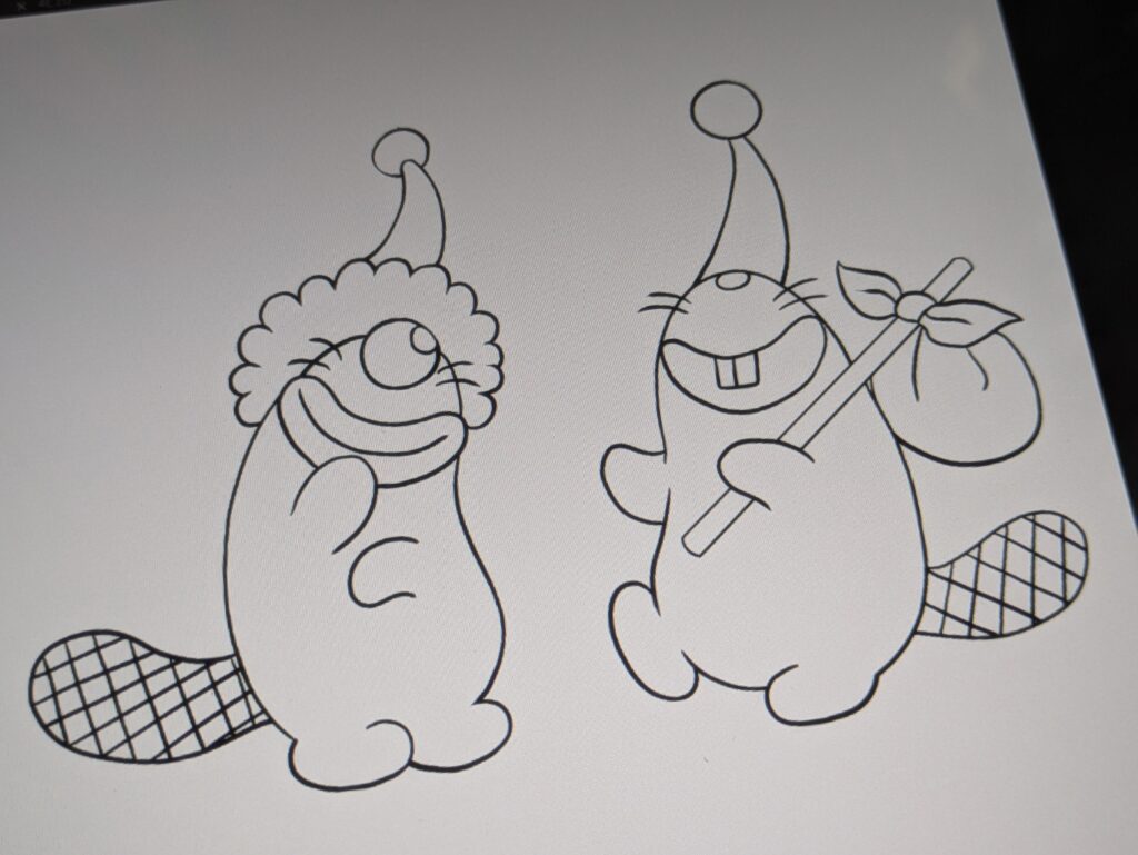 あやしいサーカスのピエロ線画