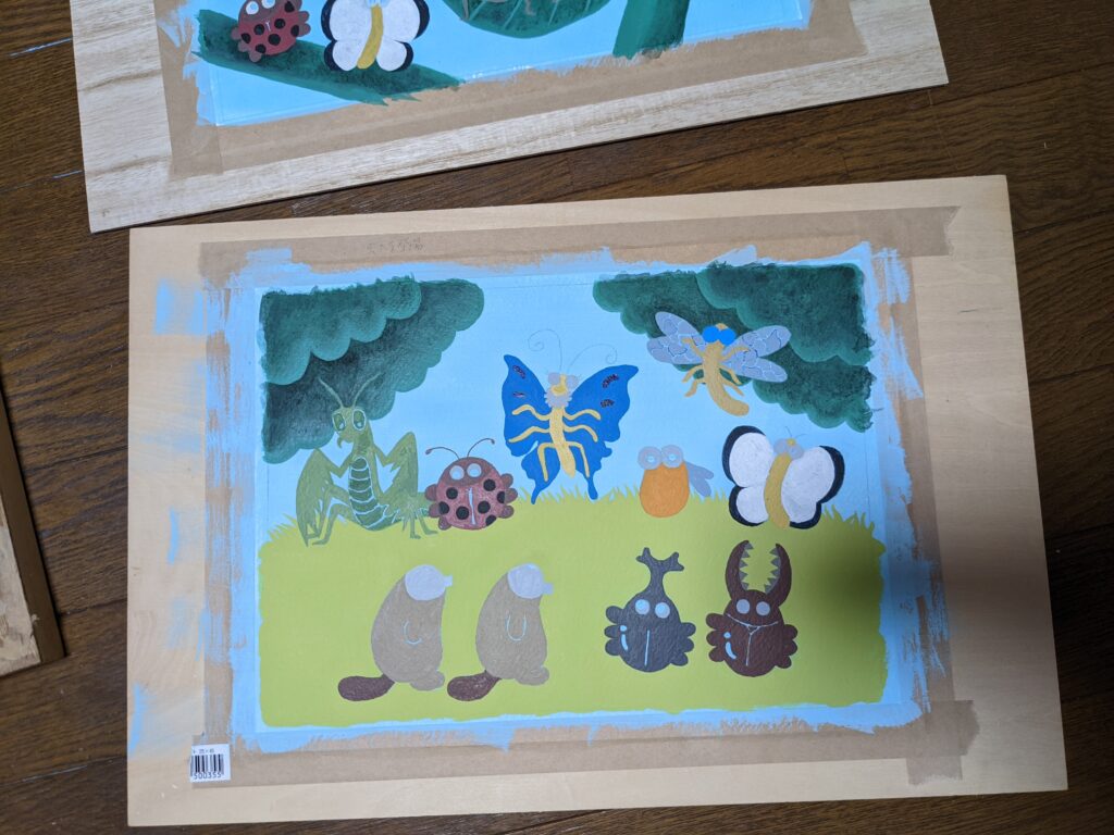 塗り途中のムシムシ王国のぼうけん原画