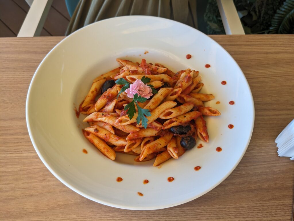 シギショアラのレストランで食べたトマトパスタ