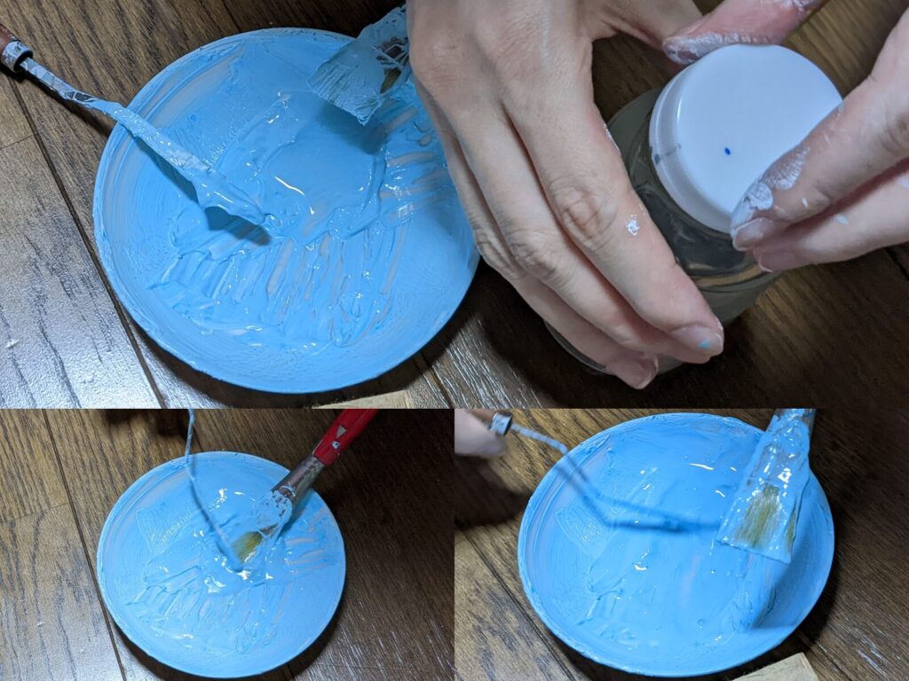 ムシムシ王国のぼうけん空の色を混色