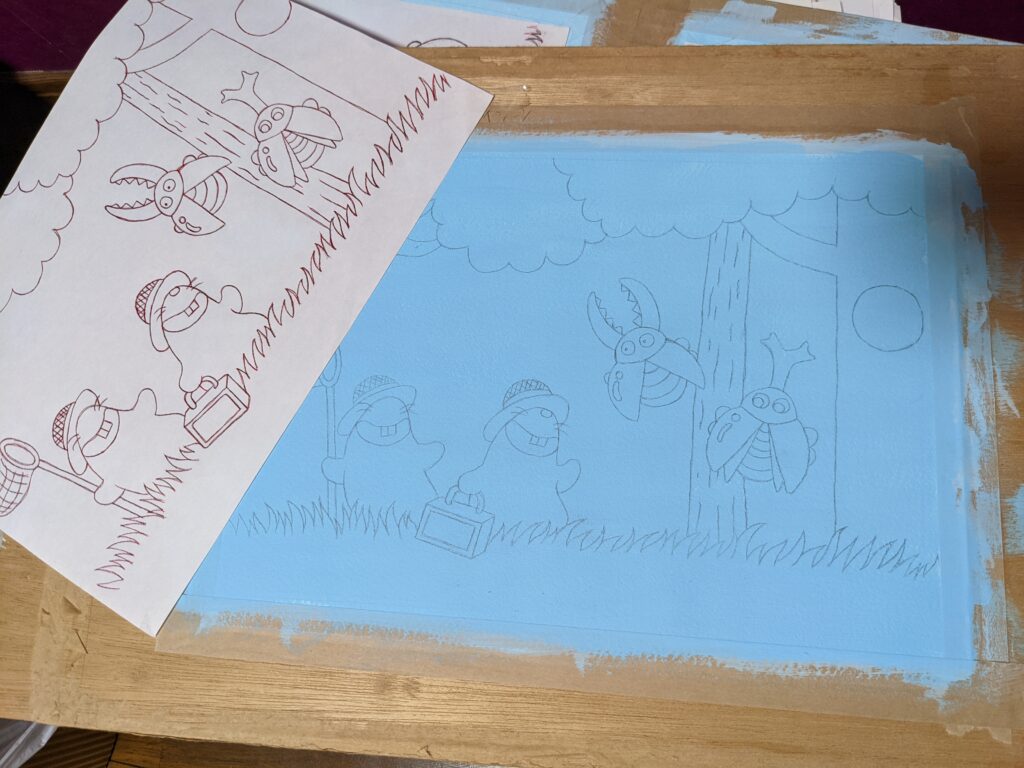 ムシムシ王国のぼうけん転写された下絵