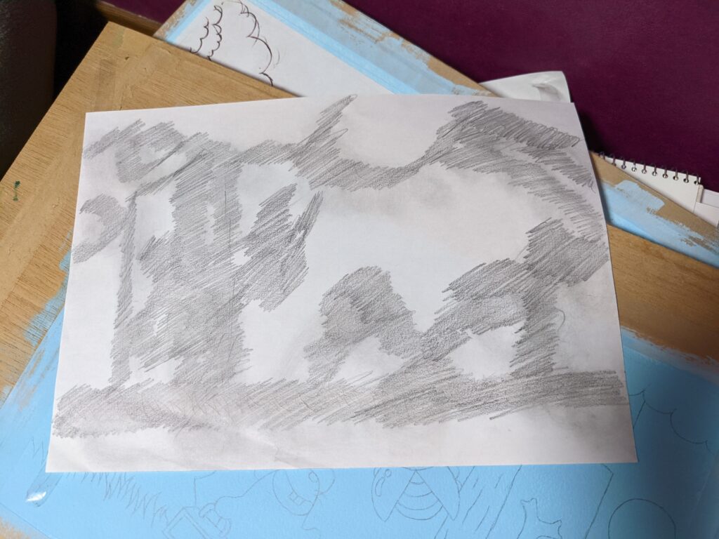 ムシムシ王国のぼうけん転写用下絵の裏側