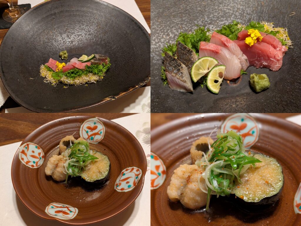 恵比寿屋 はなれ刺身とナスの揚げ出し