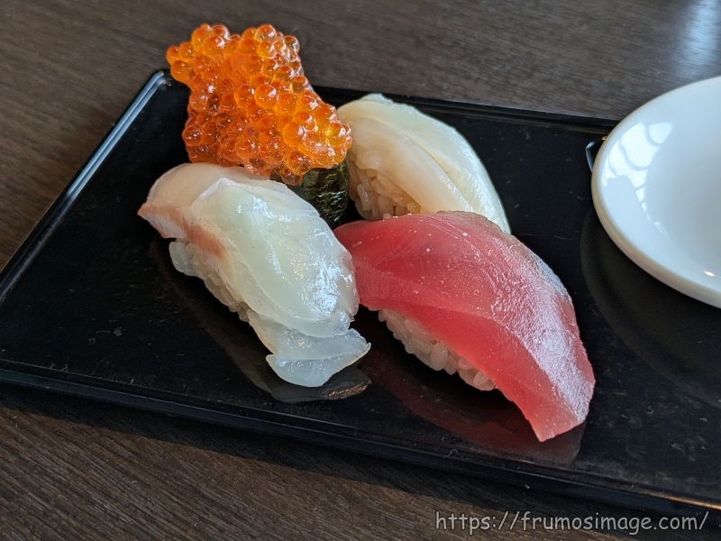 ホテルニューオータニビュッフェ寿司イクラ真鯛マグロつぶ貝