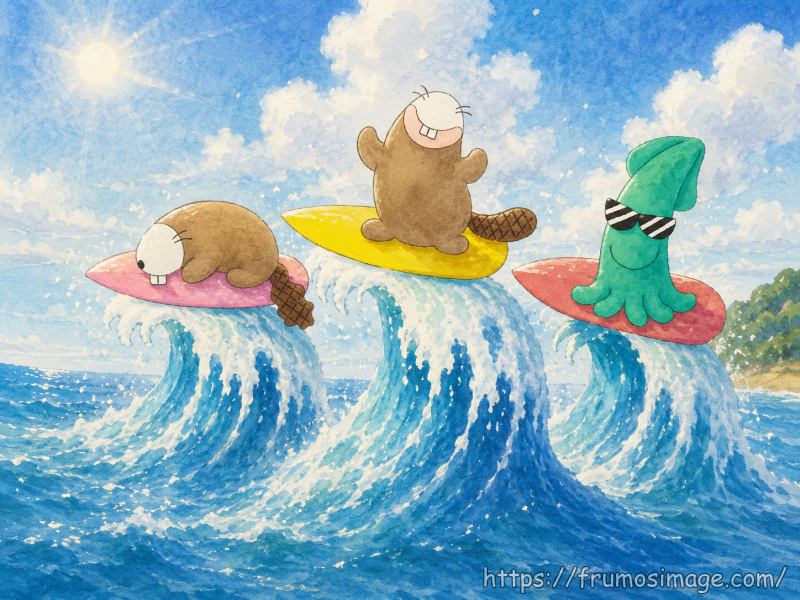 ソフトレイヤードガッシュの画風の見本イラスト